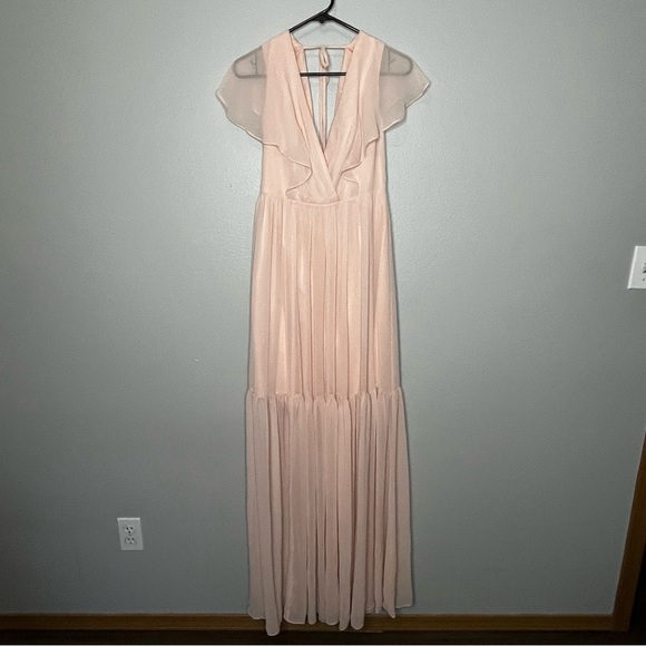 Vera Wang White David Bridal Dress Women 0 Blush Pink Tier Formal Wedding NWT - Picture 1 of 16